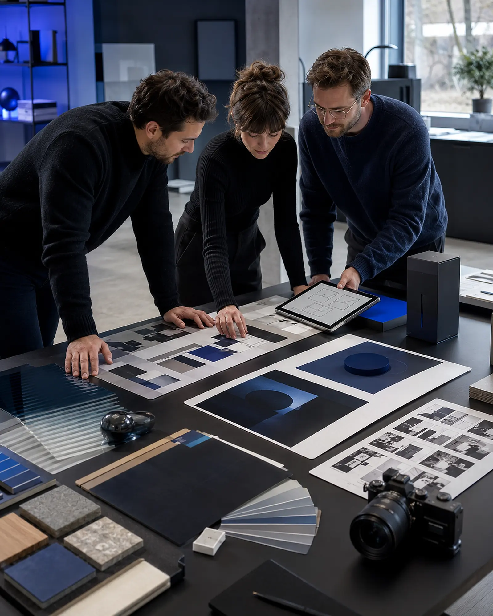 Kreativteam verbindet Strategie, Design und Produktion in einem gemeinsamen Arbeitsprozess